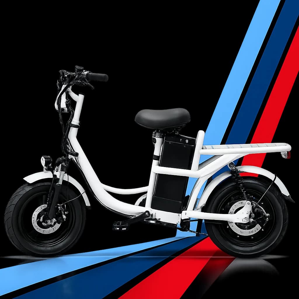 E-Bikes Express long-range delivery e-bike with rear cargo rack, available for rental in Ultimo Sydney